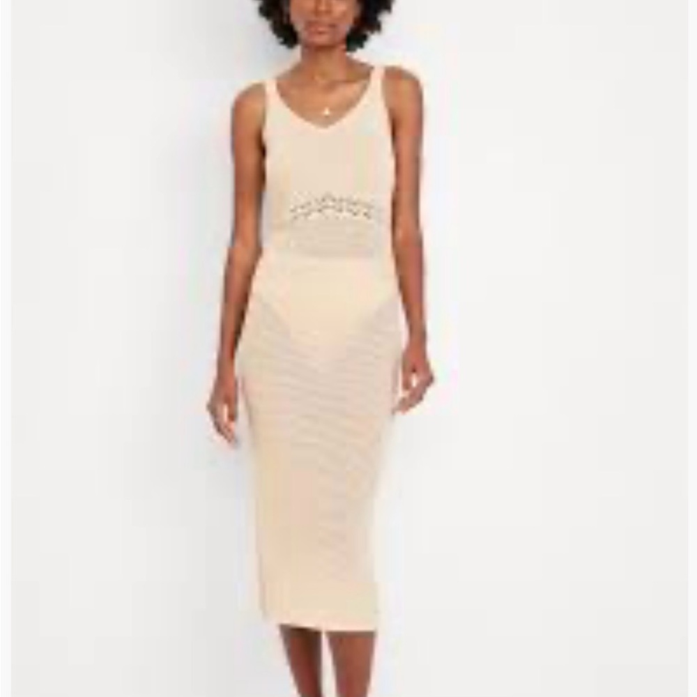 Old Navy Beige crochet Midi Dress